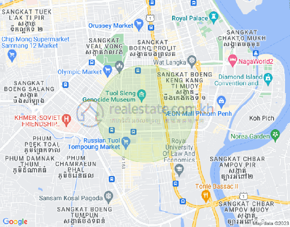 万景岗3分区（BKK3), 波哥堪, 金边地图