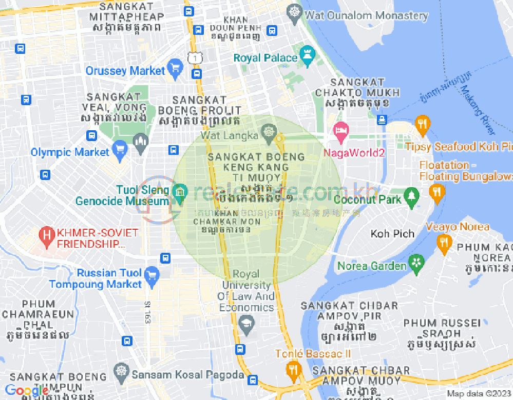 Map of BKK 1, Boeng Keng Kang, Phnom Penh