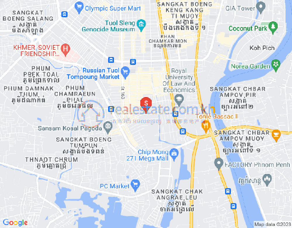 사남고구역, 짬까몬, 프놈펜 지도