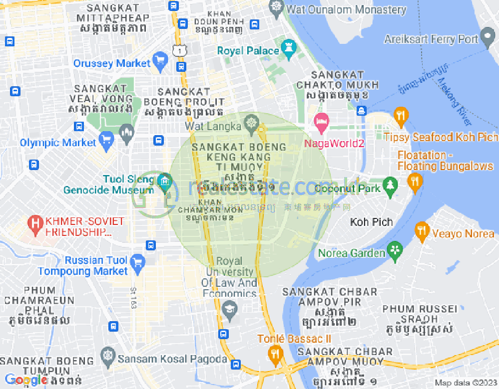 Map of BKK 1, Boeng Keng Kang, Phnom Penh