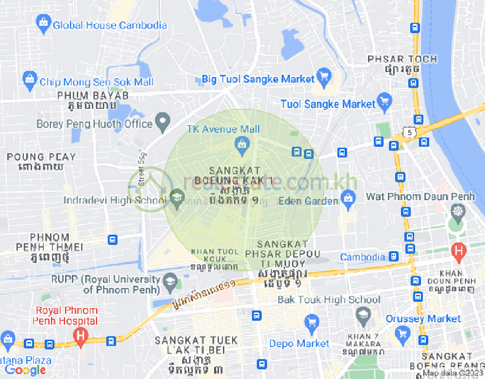万谷湖1分区, 堆谷区, 金边地图