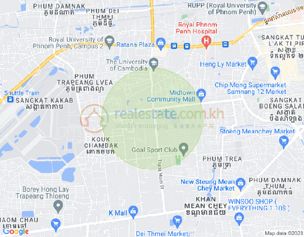 Tuek Thla둔, 모리 속도 구, 프놈펜 지도