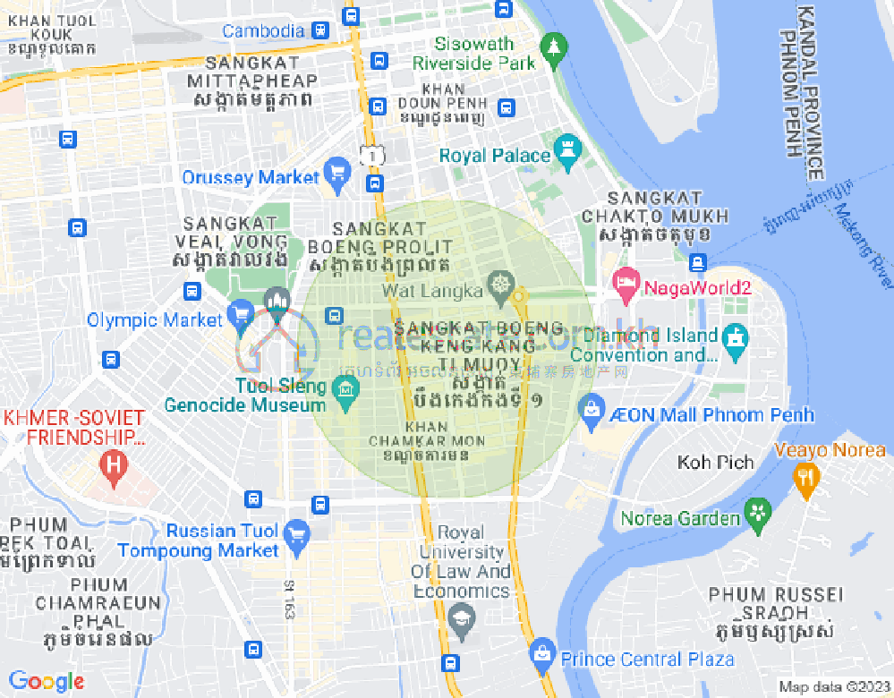 Map of BKK 1, Boeng Keng Kang, Phnom Penh