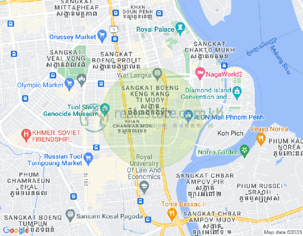Map of BKK 1, Boeng Keng Kang, Phnom Penh