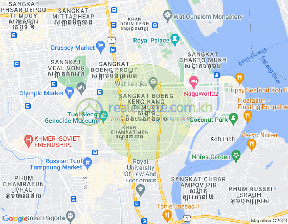 Map of BKK 1, Boeng Keng Kang, Phnom Penh