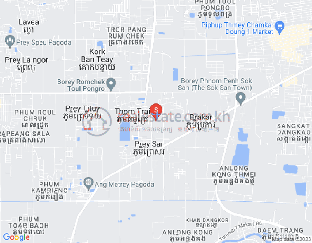 Prey Sa진, 당까오, 프놈펜 지도