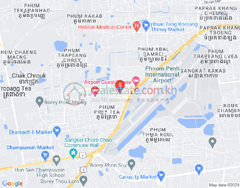 Mapa: Chaom Chau 3, Por Sen Chey, Phnom Penh