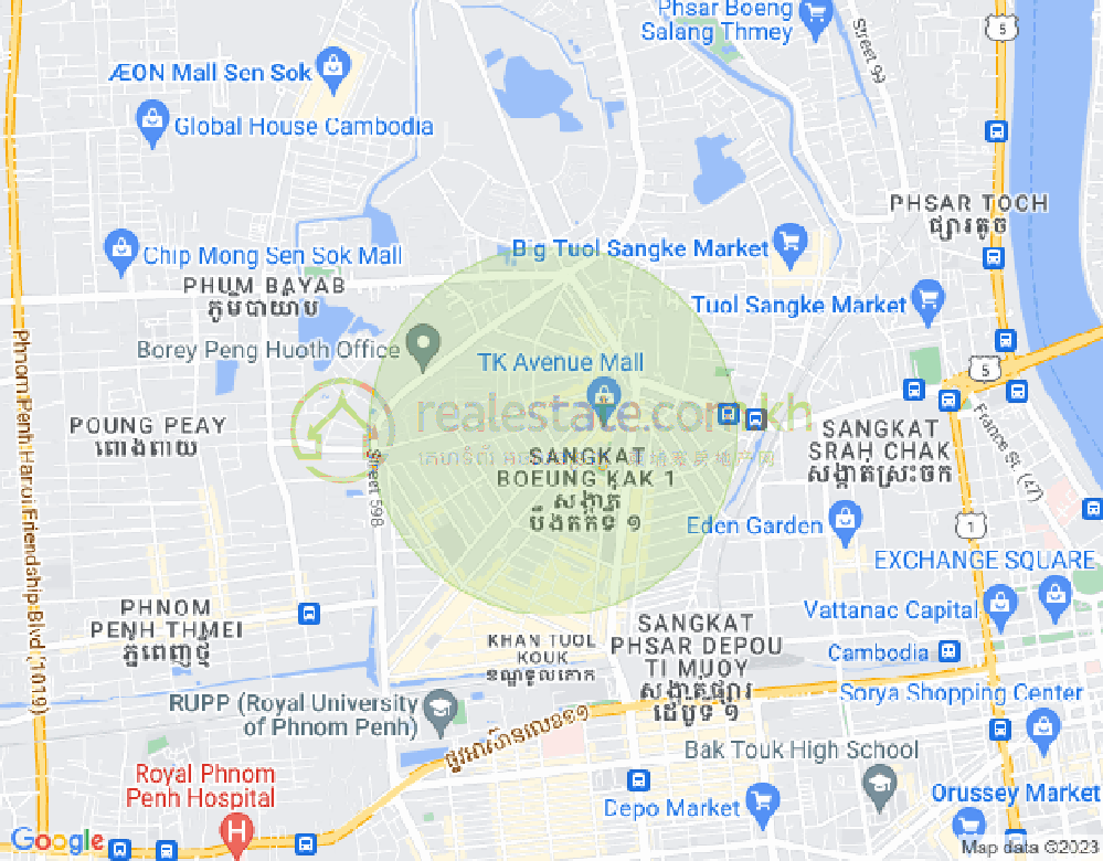Mapa: Boeung Kak 2, Toul Kork, Phnom Penh