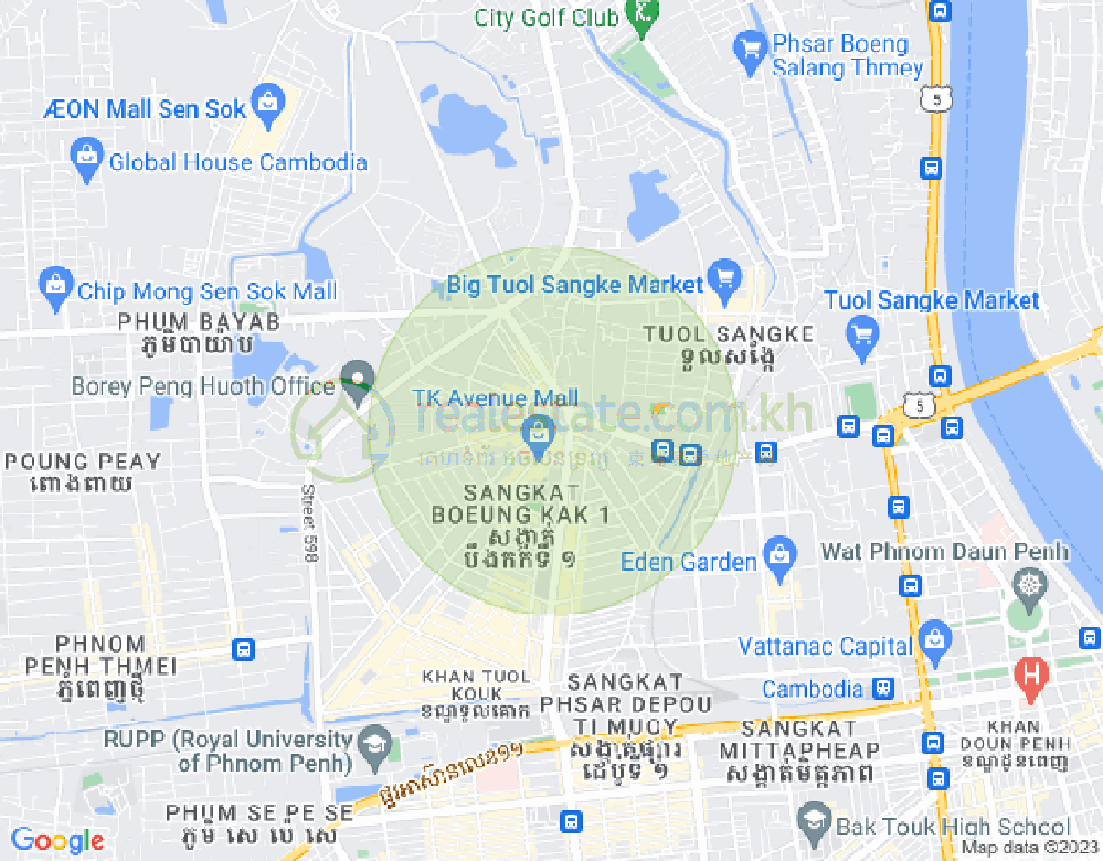 万谷湖1分区, 堆谷区, 金边地图