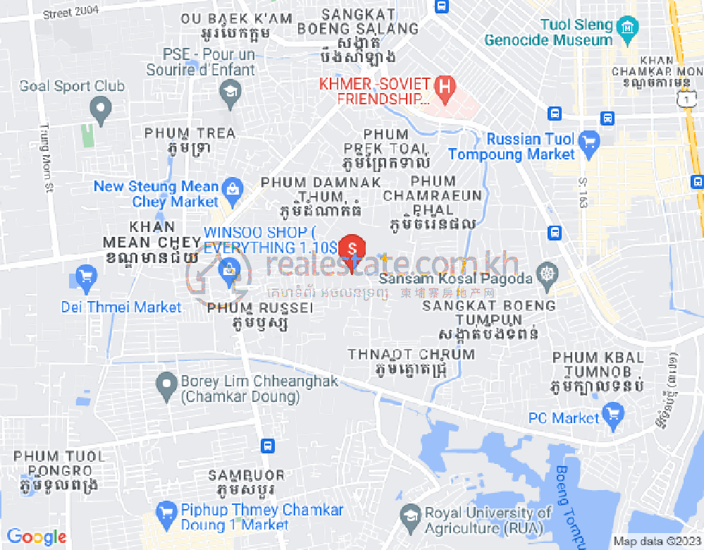 Stueng Mean chey 2镇, 棉芷区, 金边地图