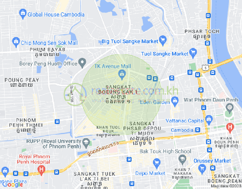 万谷湖1分区, 堆谷区, 金边地图