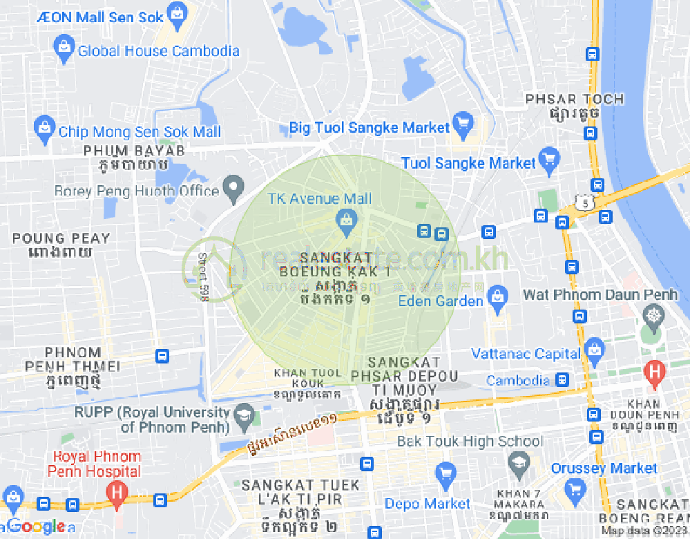 万谷湖1分区, 堆谷区, 金边地图