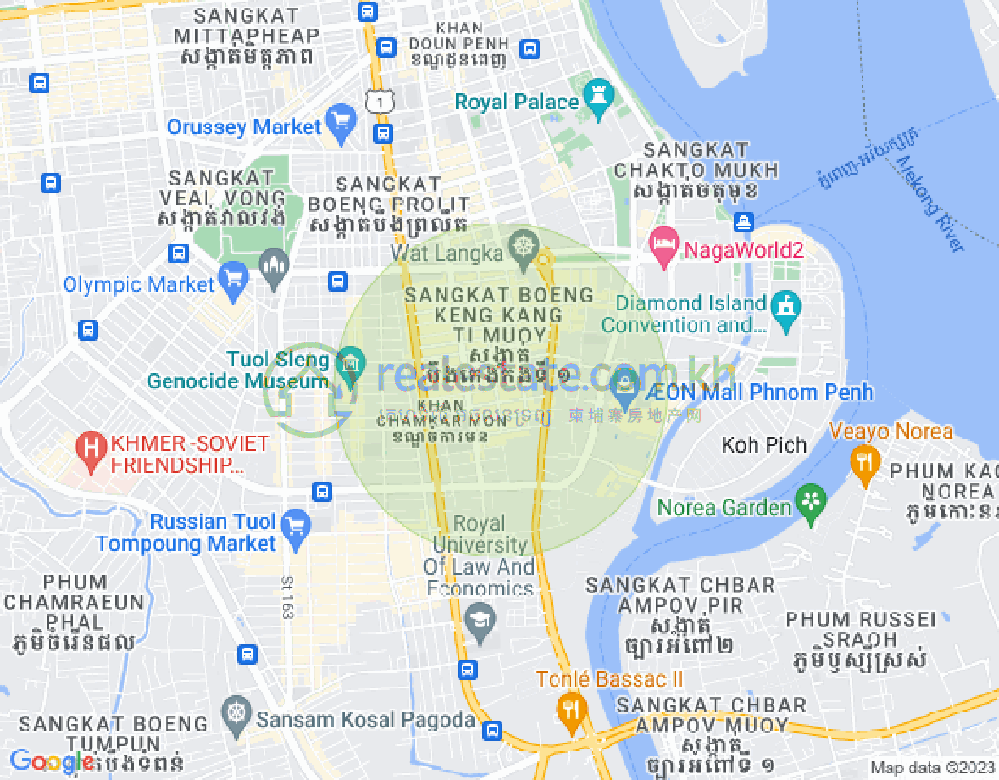 BKK 1, ボンケンコン, プノンペンの地図
