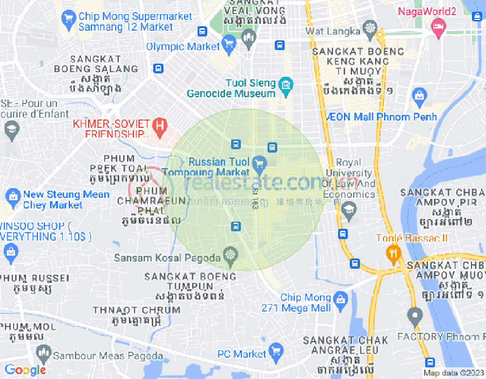 Map of Toul Tum Poung 1, Chamkarmon, Phnom Penh
