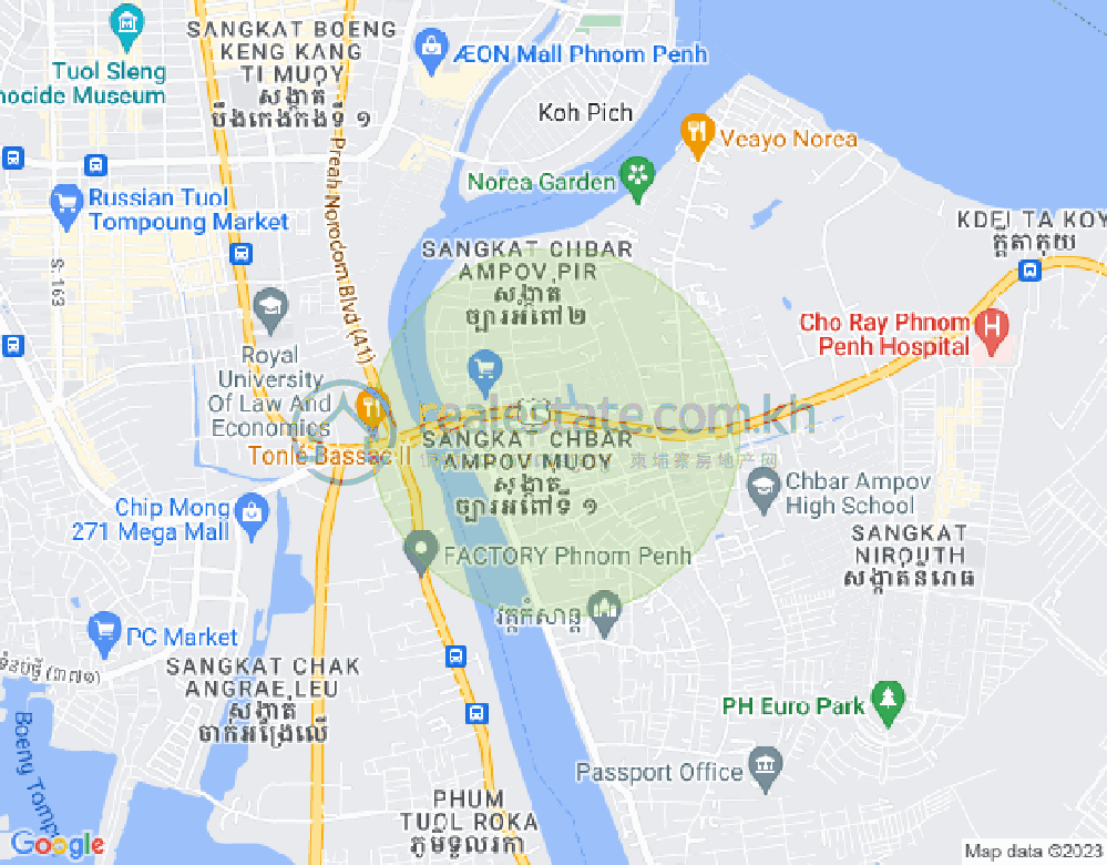 铁桥头区I分区, 铁桥头区, 金边地图