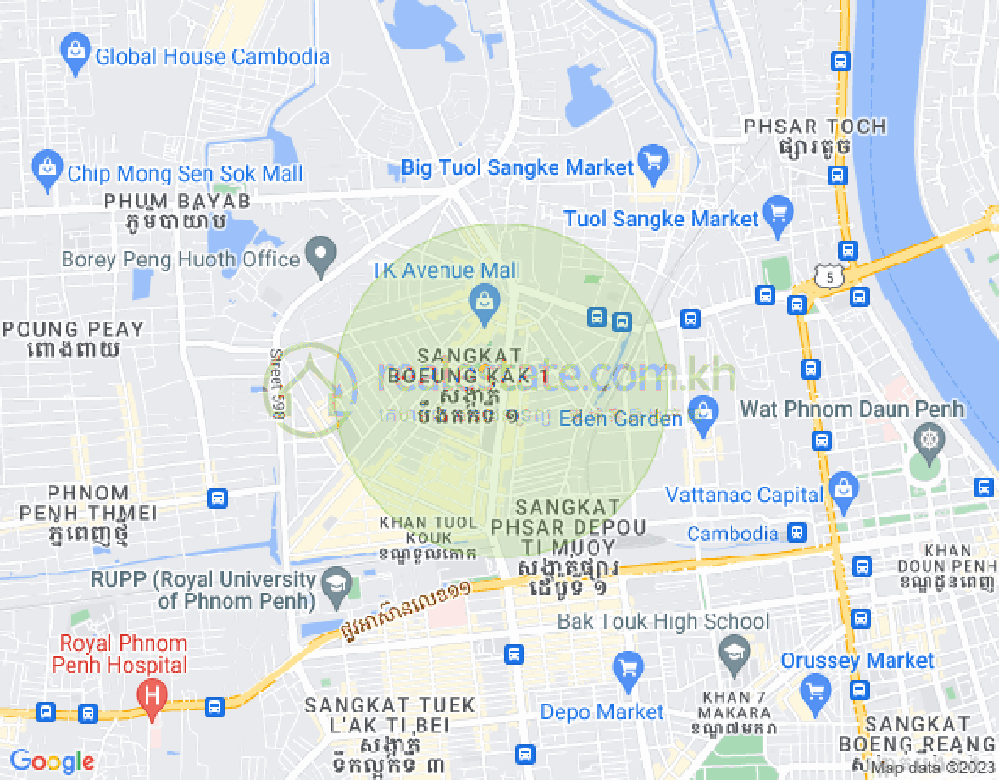 万谷湖1分区, 堆谷区, 金边地图