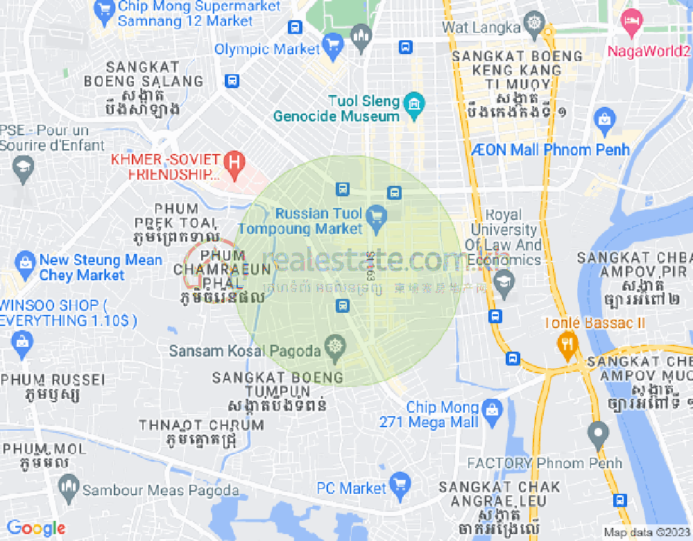 Map of Toul Tum Poung 1, Chamkarmon, Phnom Penh