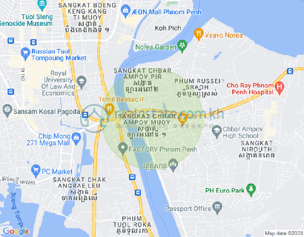 铁桥头区I分区, 铁桥头区, 金边地图