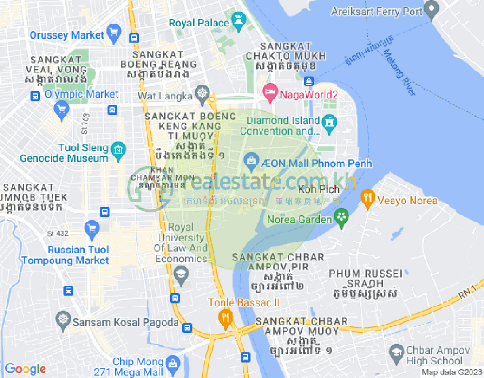 แผนที่ โตนเลบาสัก, จัมการมอน, พนมเปญ