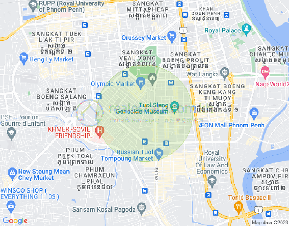 Mapa: BKK 1, Boeng Keng Kang, Phnom Penh