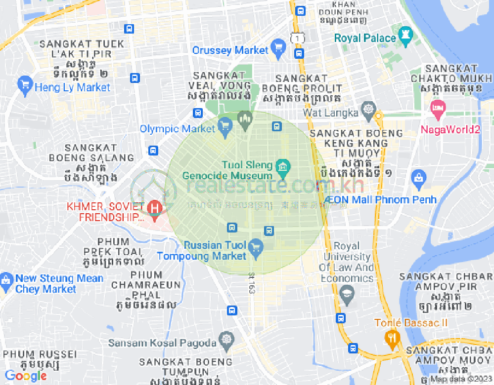 万景岗1分区（BKK1), 波哥堪, 金边地图
