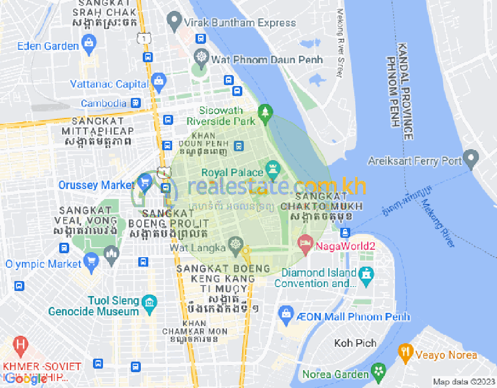 Mapa: Chakto Mukh, Daun Penh, Phnom Penh