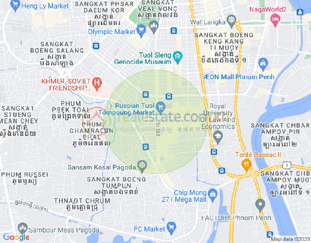 トゥールトンポン1, チャムカモン, プノンペンの地図