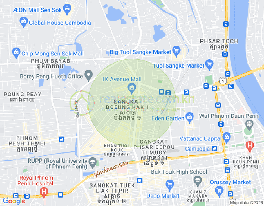 万谷湖1分区, 堆谷区, 金边地图