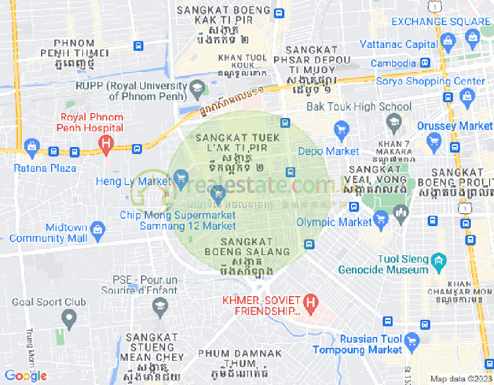 ២៧១ 271, Tuek L'ak 3镇, 堆谷区, 金边地图