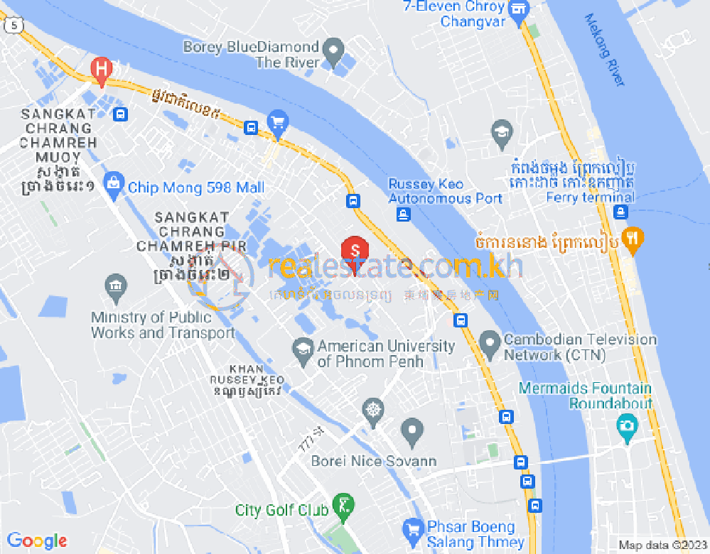 六号国道, 雷西郊区, 金边地图