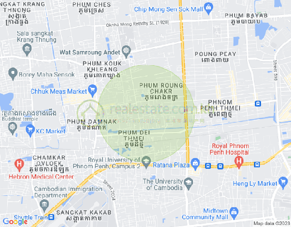 뉴 프놈펜, 모리 속도 구, 프놈펜 지도