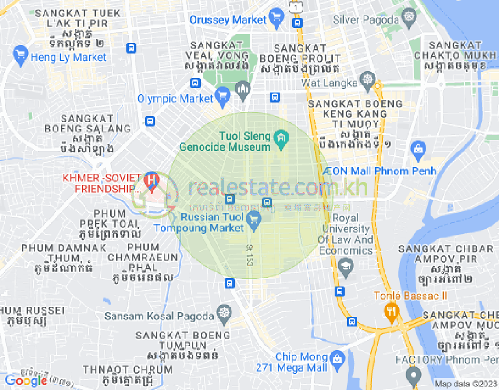 Map of Boeung Kak 1, Toul Kork, Phnom Penh