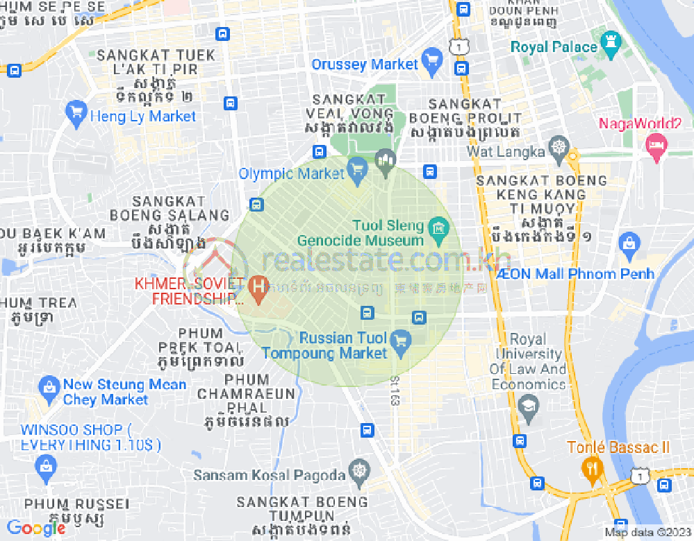 Mapa: BKK 1, Boeng Keng Kang, Phnom Penh