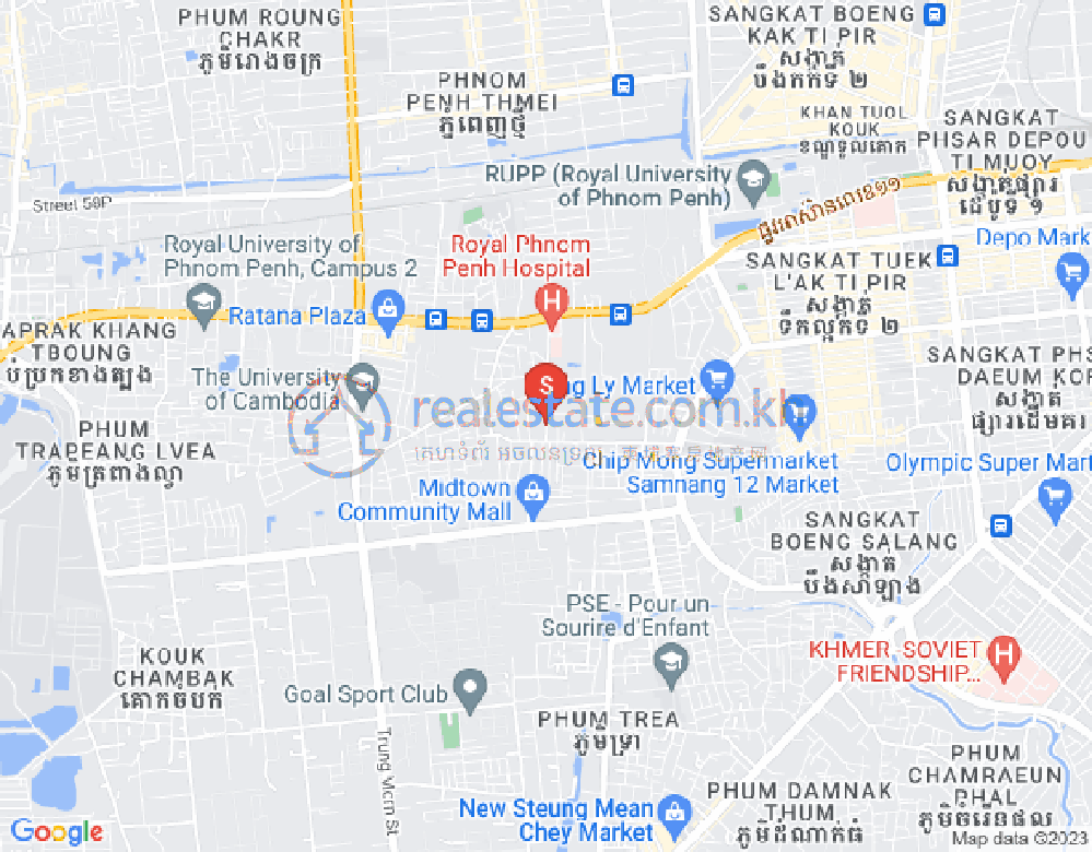 Mapa: Tuek Thla, Sen Sok, Phnom Penh