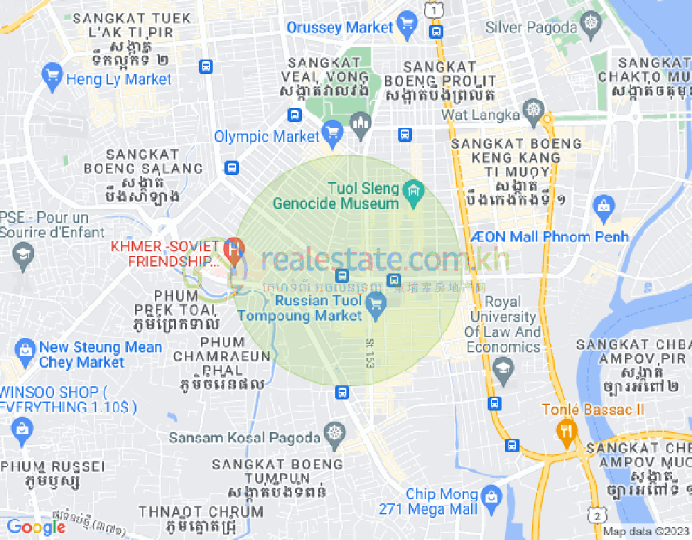 백색하구역, 짬까몬, 프놈펜 지도