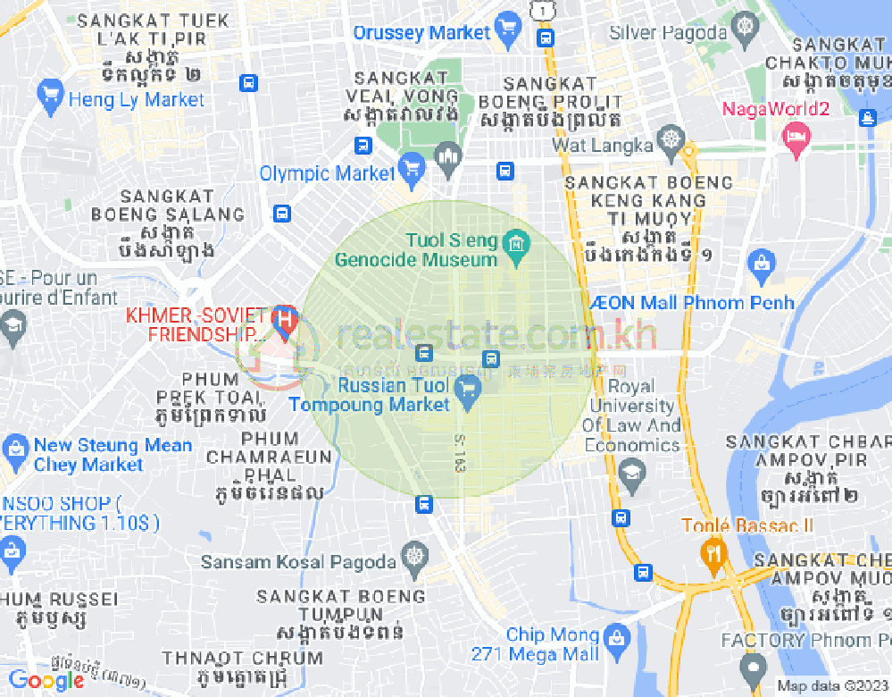 백색하구역, 짬까몬, 프놈펜 지도