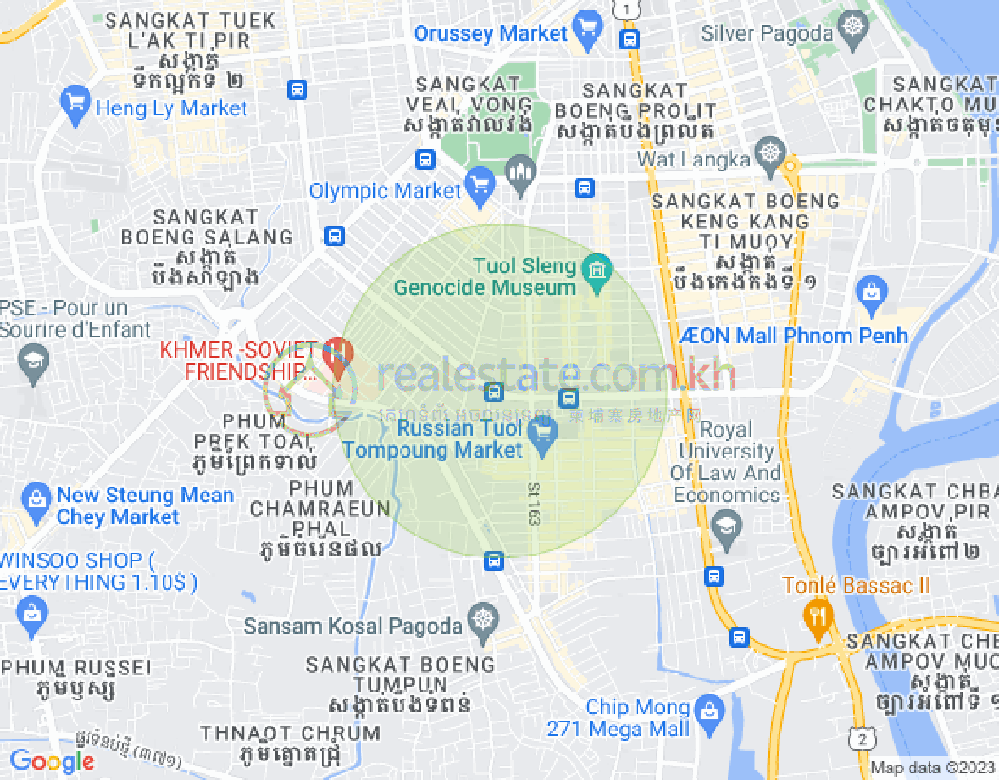 백색하구역, 짬까몬, 프놈펜 지도