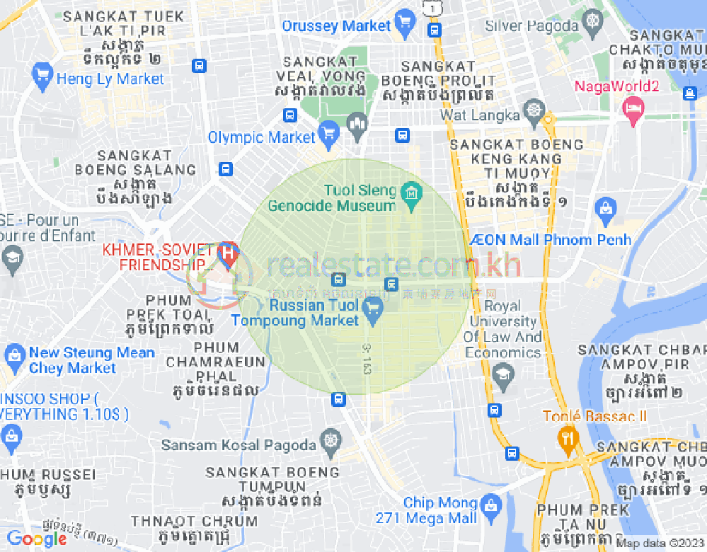 백색하구역, 짬까몬, 프놈펜 지도