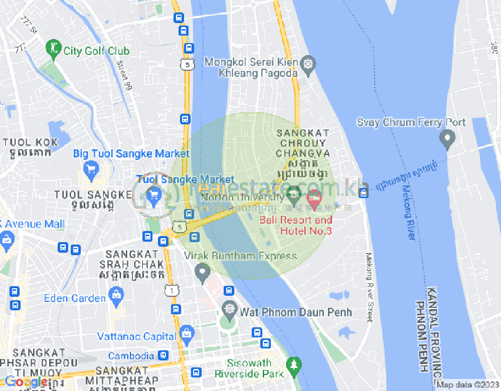 水净华区, 金边地图