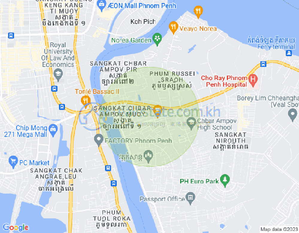 Map of Nirouth, Chbar Ampov, Phnom Penh