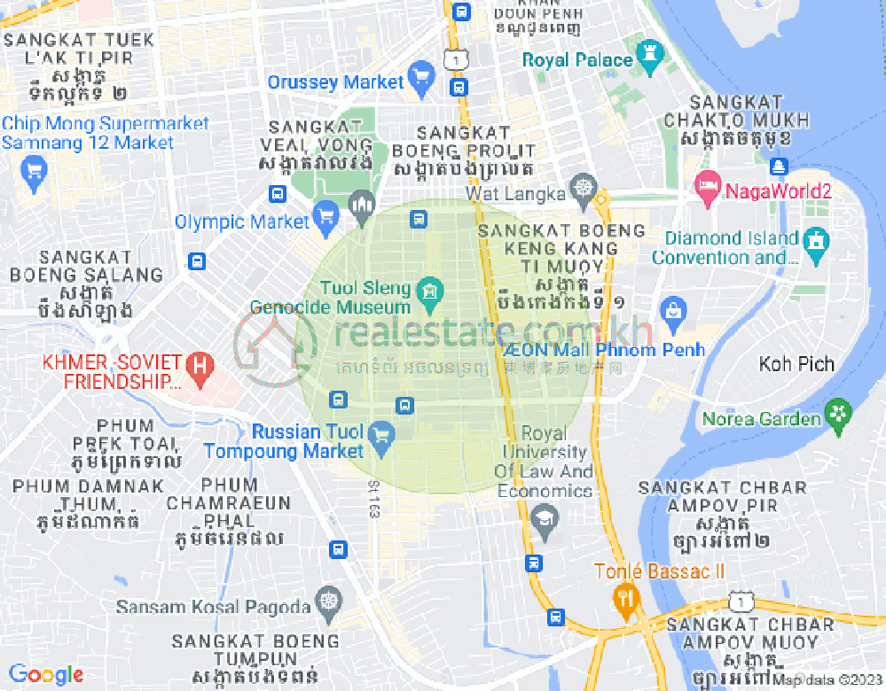万景岗3分区（BKK3), 波哥堪, 金边地图