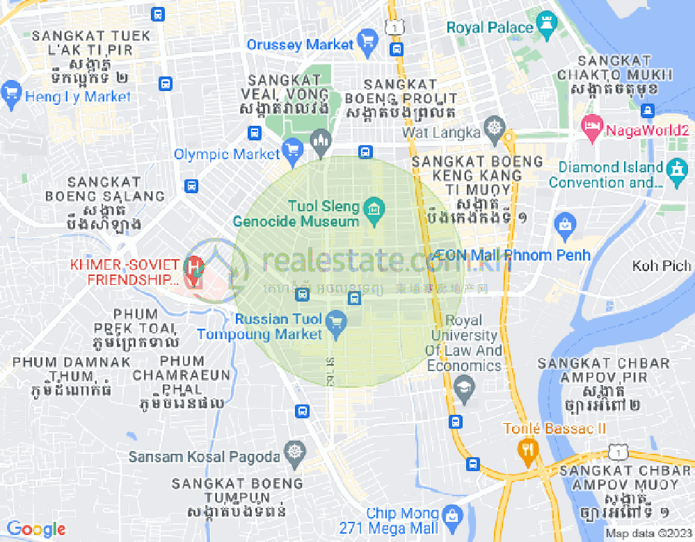 Tumnob Tuek镇, 波哥堪, 金边地图