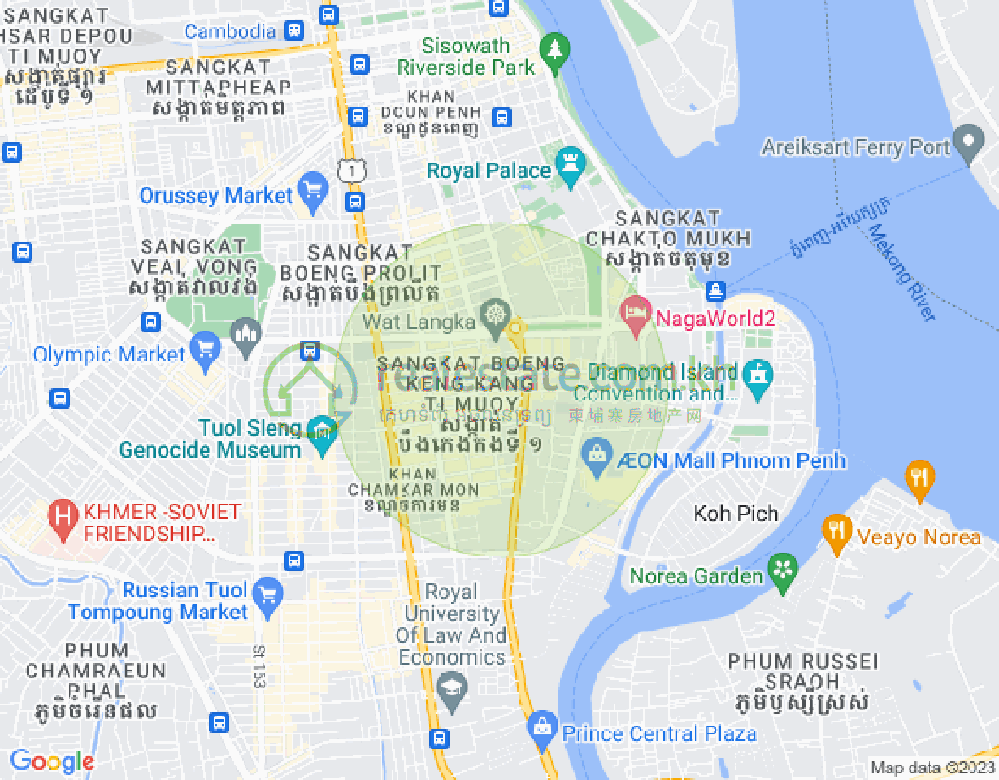 Mapa: BKK 1, Boeng Keng Kang, Phnom Penh