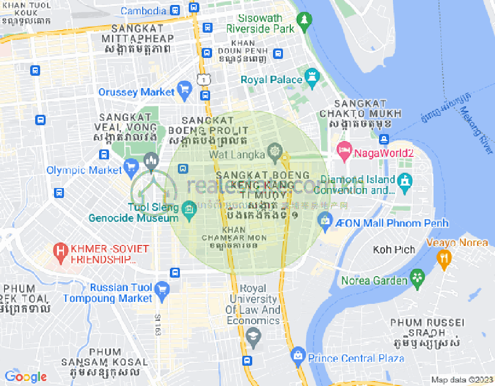 Map of BKK 1, Boeng Keng Kang, Phnom Penh