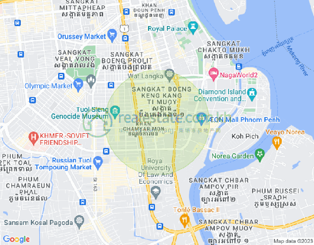 Map of BKK 1, Boeng Keng Kang, Phnom Penh