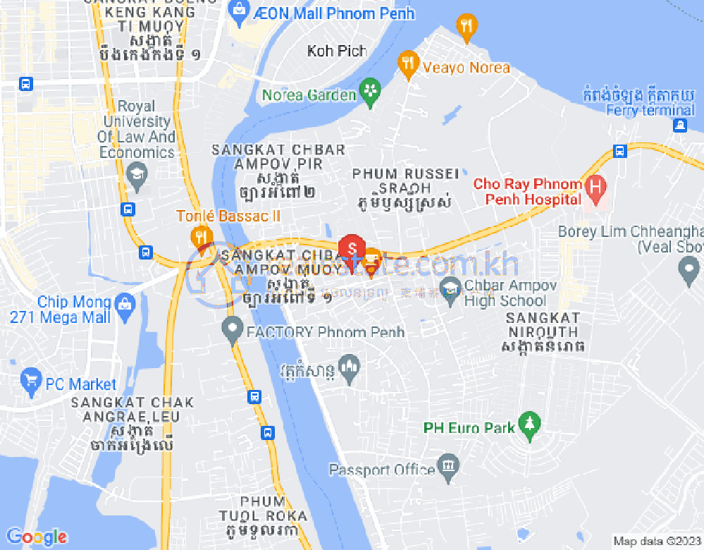 Chbar Ampov II区, 铁桥头区, 金边地图
