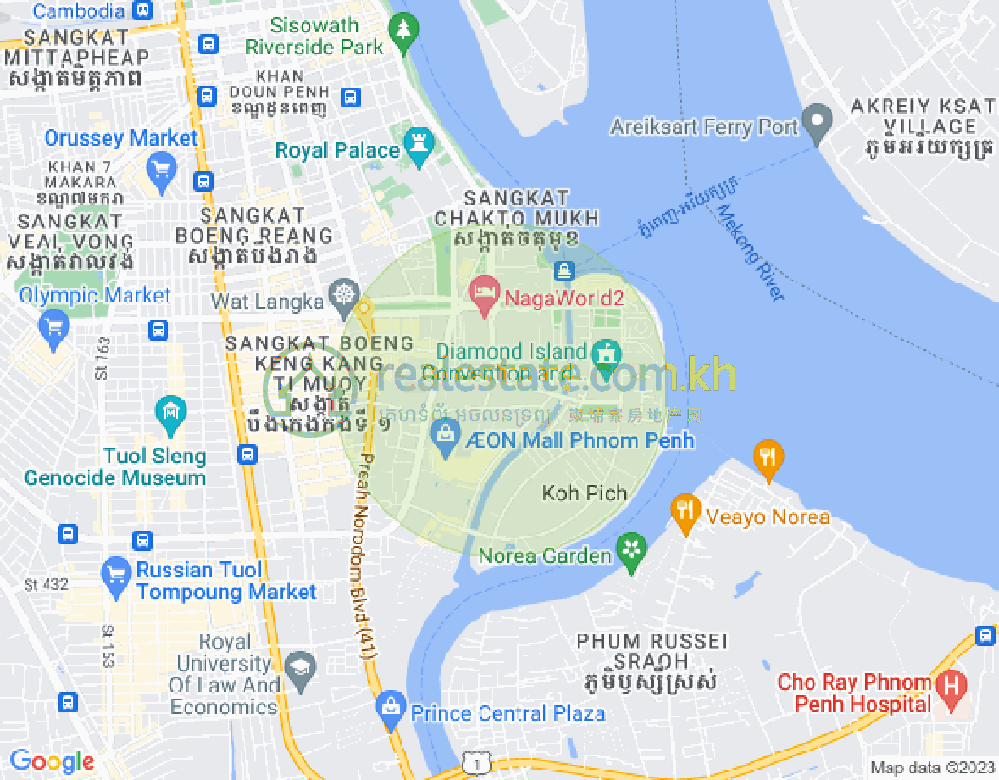 Mapa: Assembly National, Tonle Bassac, Chamkarmon, Phnom Penh