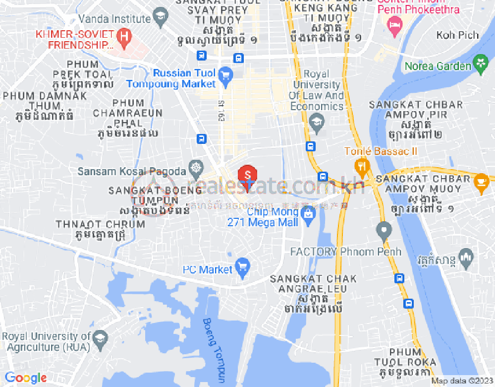 Map of Phsar Daeum Thkov, Chamkarmon, Phnom Penh