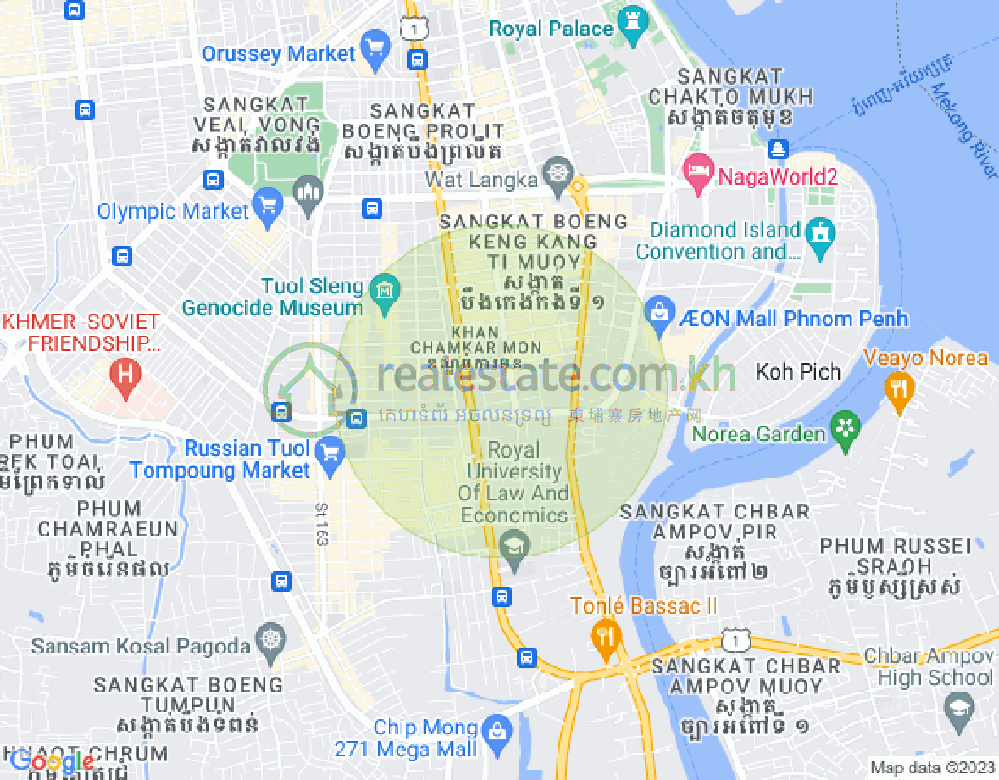 Carte de BKK 1, Boeng Keng Kang, Phnom Penh