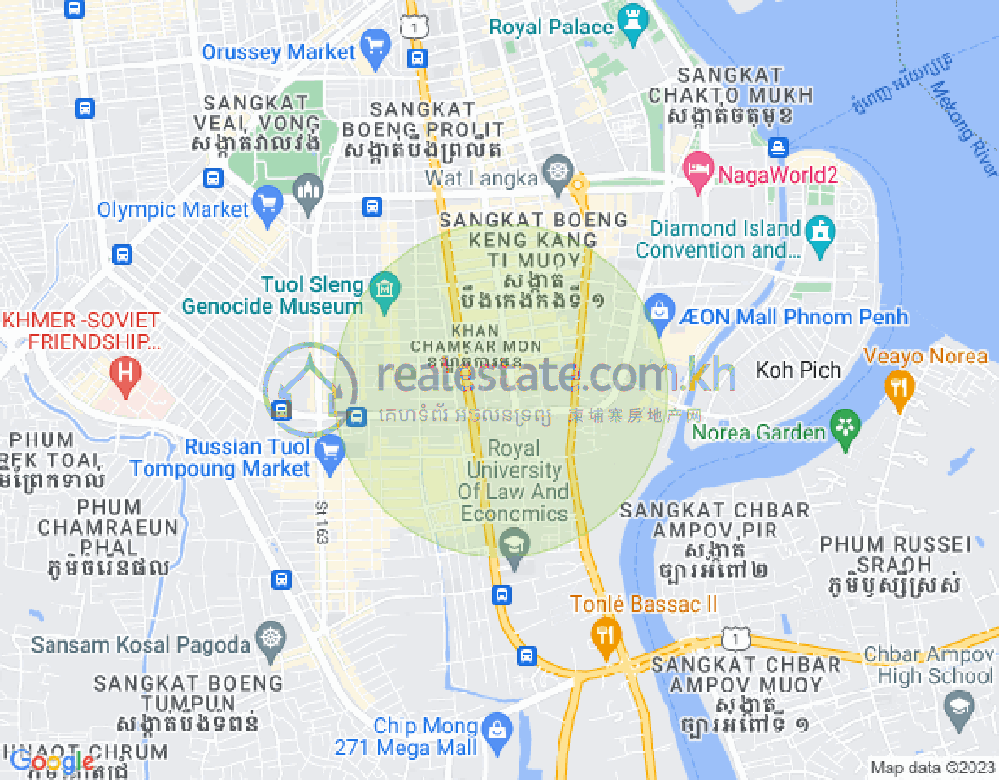 Carte de BKK 1, Boeng Keng Kang, Phnom Penh